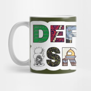 Defund Israel - Palestine Symbols - White Sticker - Front Mug